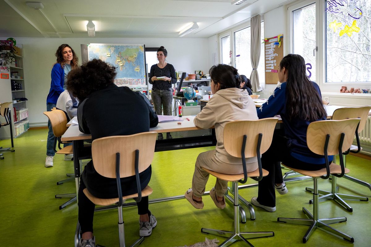 Cours au centre d’asile de Vallorbe