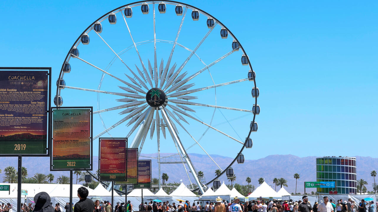 Les premiers festivaliers arrivent à Coachella, aux Etats-Unis, le 11 avril 2025