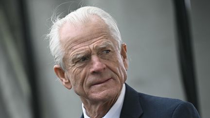 Peter Navarro, conseiller au commerce de Donald Trump, à Washington, la capitale fédérale des Etats-Unis, le 10 avril 2025. (BRENDAN SMIALOWSKI / AFP)