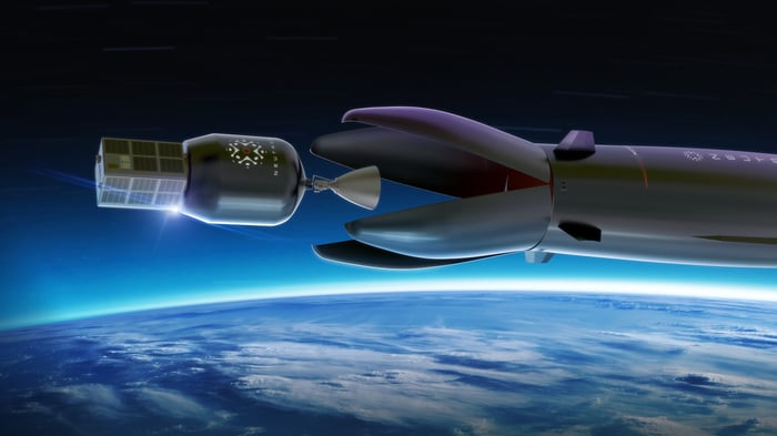 Fusée Neutron libérant un satellite.