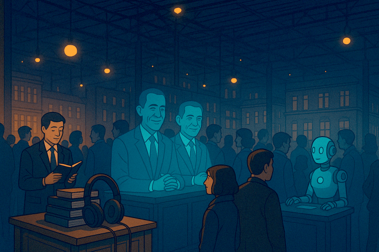 Futur incertain pour les narrateurs humains dans le secteur des livres audio (image générée par IA)