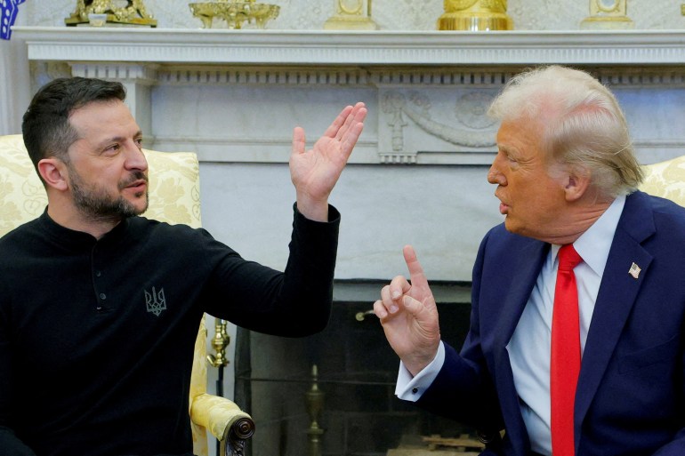 Donald Trump et Volodymyr Zelensky lors de leur rencontre à la Maison Blanche en février