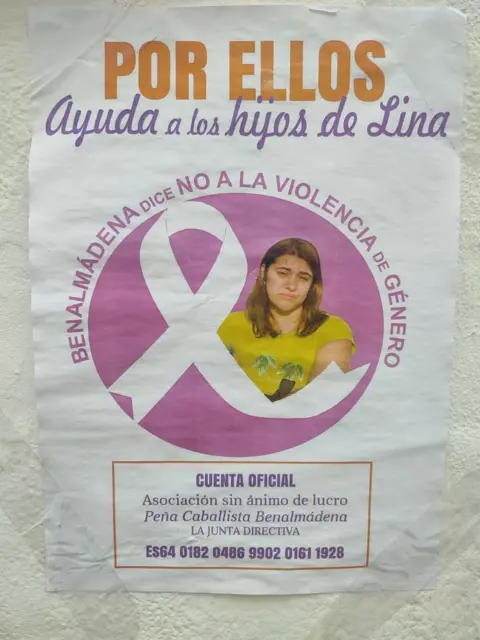 Affiche contre les violences de genre avec image d'une femme