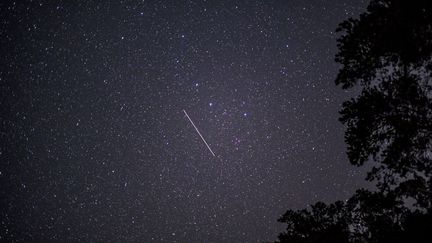 Une pluie d'étoiles filantes vue depuis Petersdorf (Allemagne), le 20 avril 2020. (PATRICK PLEUL / DPA-ZENTRALBILD / AFP)