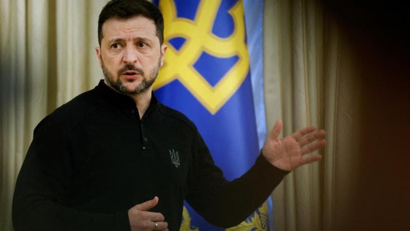 Volodymyr Zelensky en conférence de presse