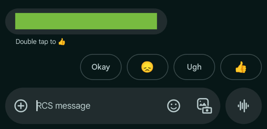 Double tap pouce levé Google Messages