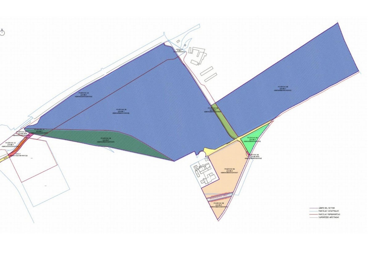 La finca propiedad de la empresa Viveros 02031924 aparece pintada de verde claro