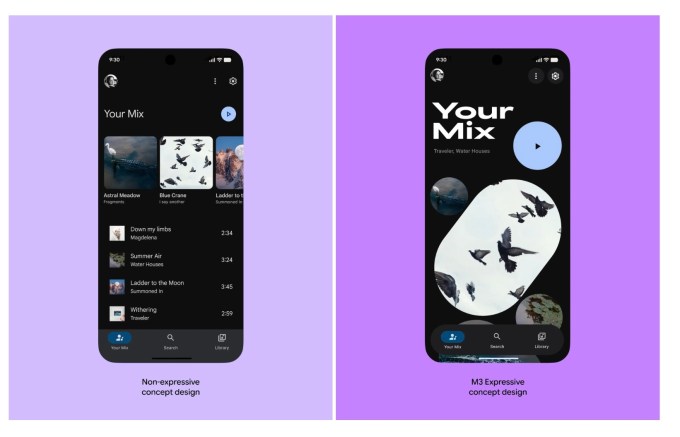 Exemple d'interface Material 3 Expressive