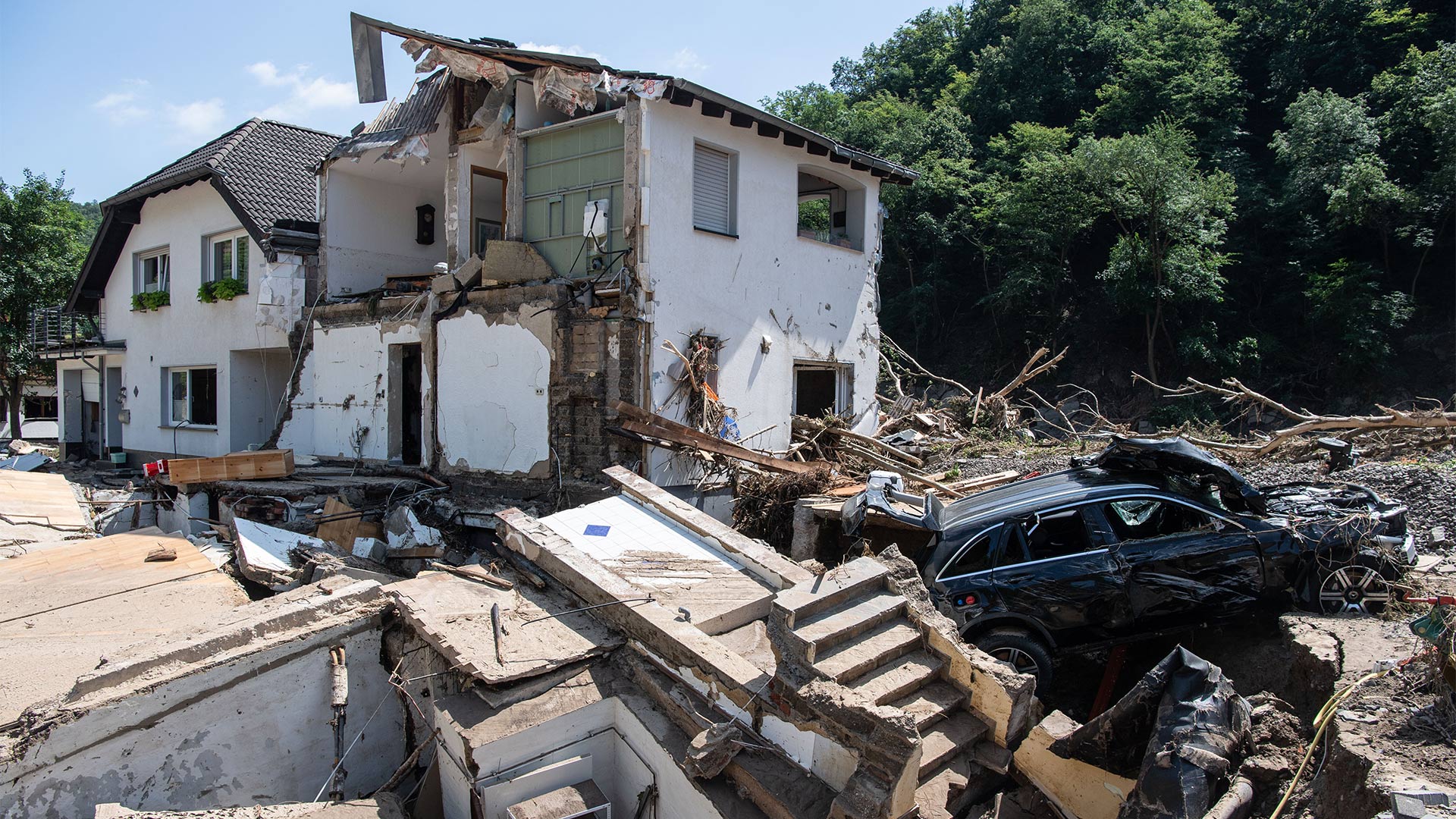 Maison entièrement détruite à Marienthal dans la vallée de l’Ahr.