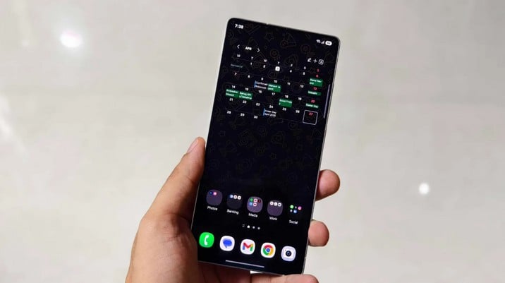 Téléphone Samsung en mode sombre