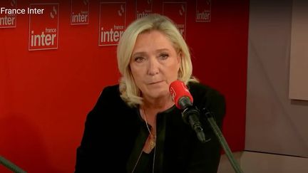 La cheffe de file des députés RN Marine Le Pen, le 12 juin 2025 sur France Inter.