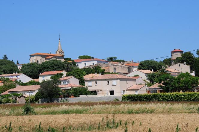 Vue sur la commune de Vérargues (Hérault), en juin 2015.