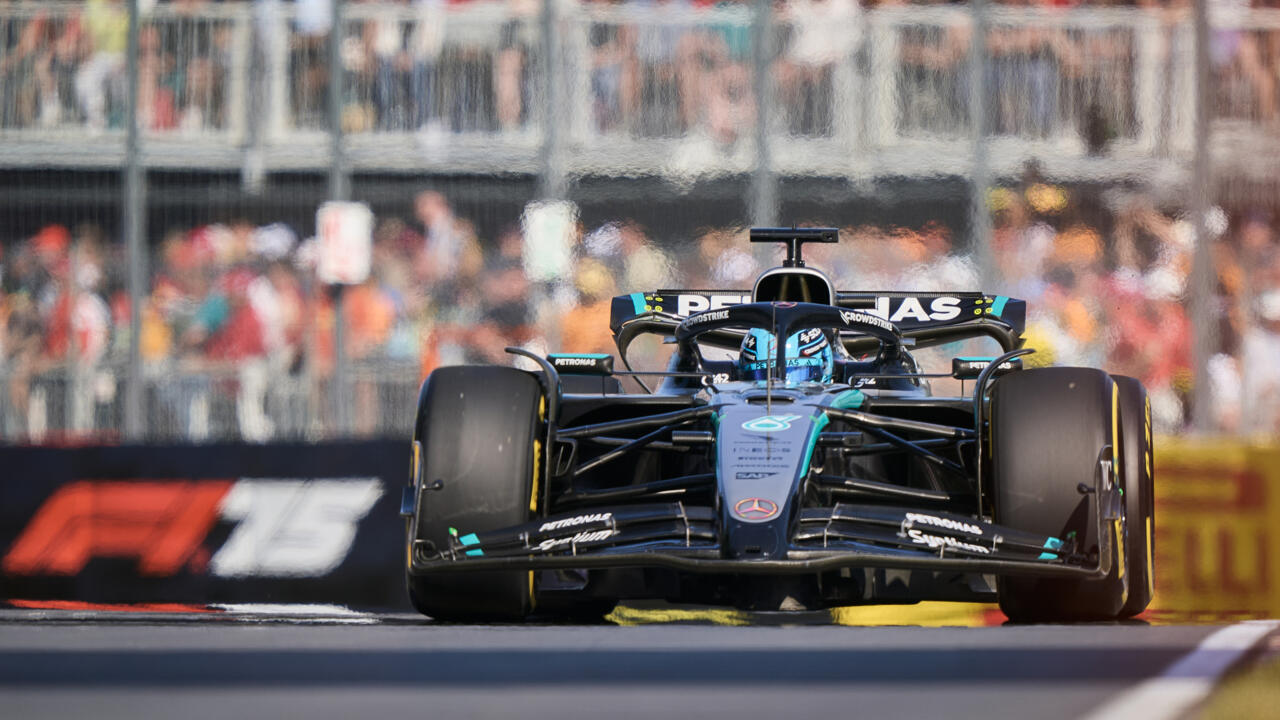 Le pilote britannique de Mercedes George Russell lors des qualifications du Grand Prix de Montréal, le 14 juin 2025