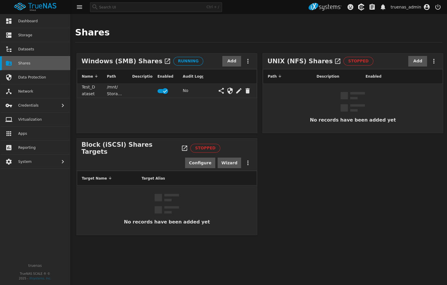 Partage de fichiers dans TrueNAS SCALE