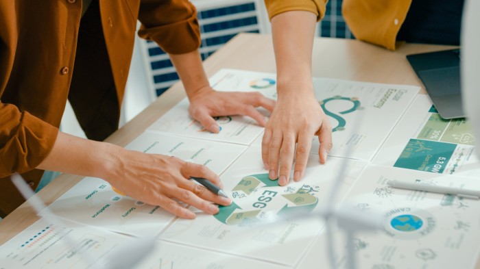 Séance de travail avec des graphiques et infographies