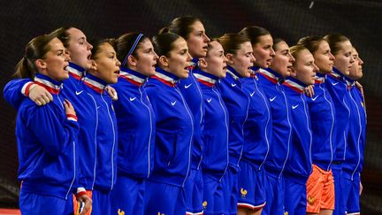Équipe de France féminine de futsal lors de la Coupe du monde en Pologne, mars 2025. (FRANCK LALLEMAND / MAXPPP)
