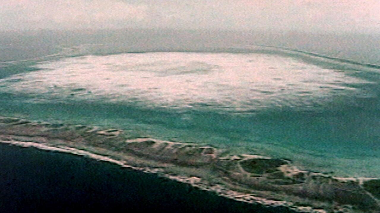 Essai nucléaire dans l'atoll de Fangataufa le 28 janvier 1996