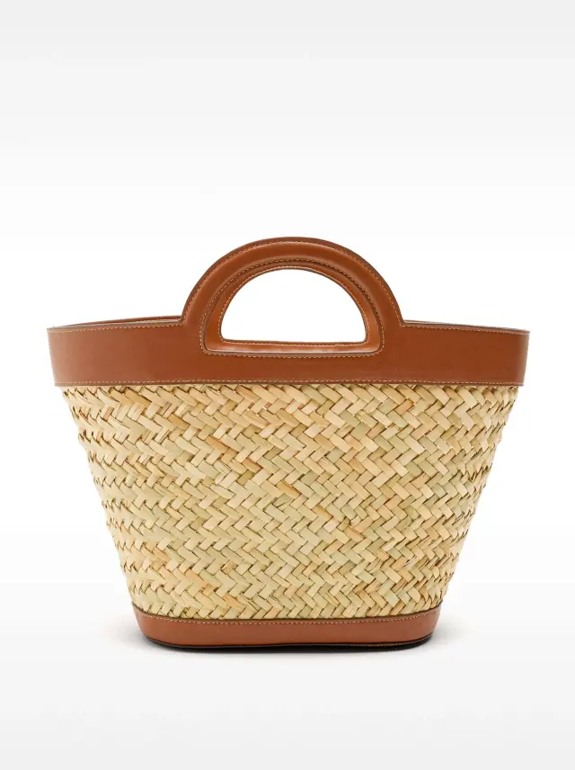 Sac tote en raphia avec bandoulière