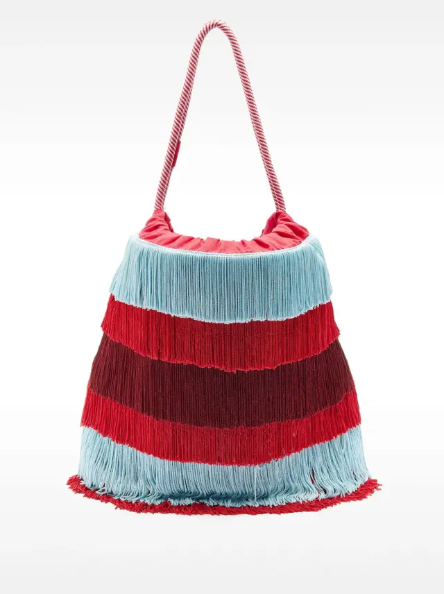 Sac bomboniera en coton avec franges