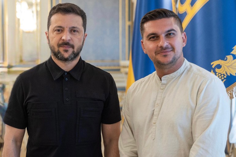 Volodymyr Zelensky avec le journaliste Hassan Massoud