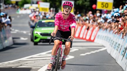 Cédrine Kerbaol sur le Tour de Suisse, le 15 juin 2025