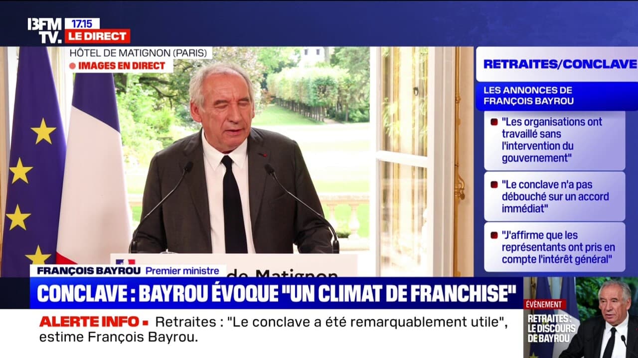 François Bayrou évoque une avancée décisive sur l'âge de départ à la retraite