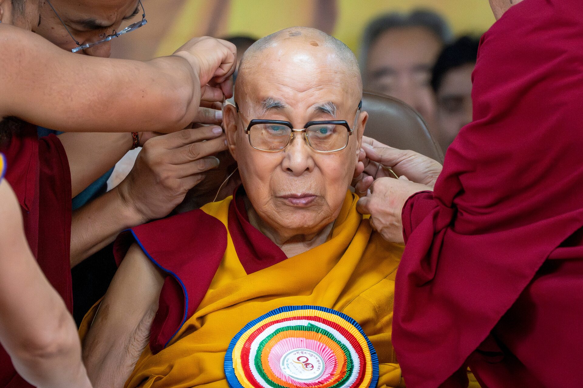 Le Dalai Lama lors des célébrations de son 90ème anniversaire.
