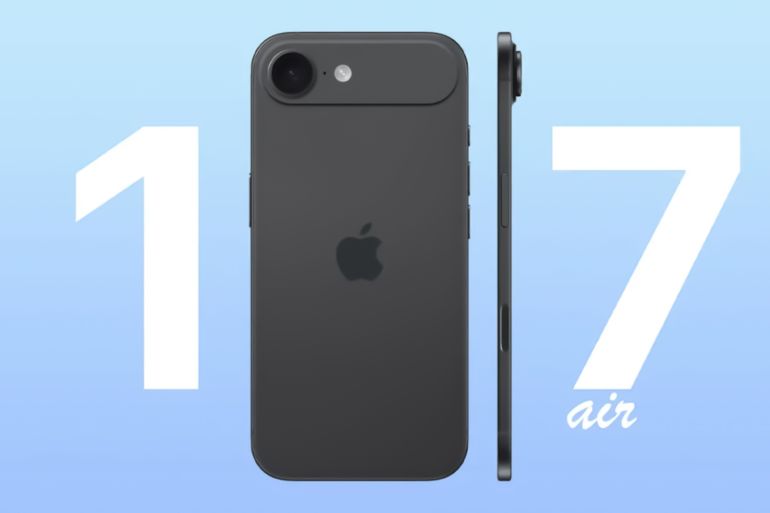 Modèle iPhone 17 Air sur plateforme X