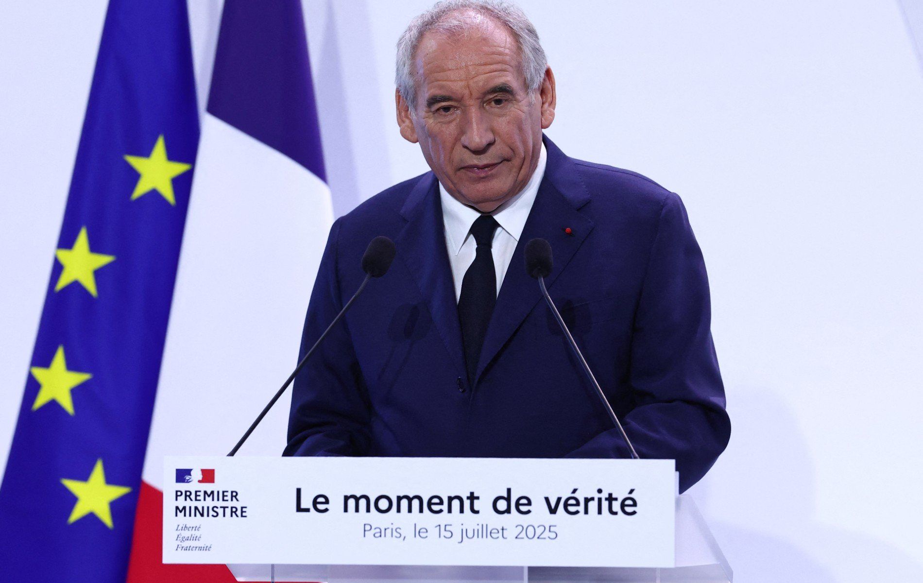 Le Premier ministre François Bayrou lors de la présentation de son plan budgétaire mardi 15 juillet.