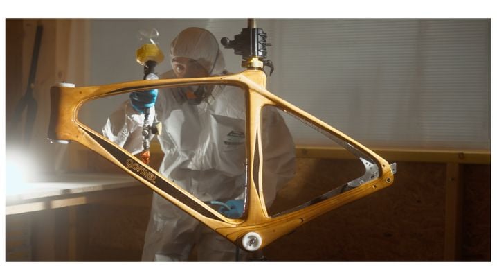 Les cadres des vélos Gonnel sont fabriqués en bois et carbone.