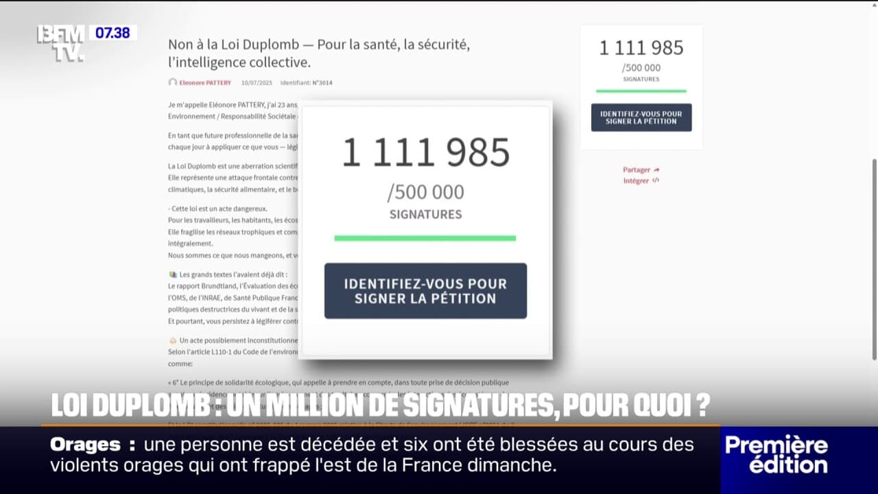 Manifestation contre la loi Duplomb avec un grand nombre de signatures