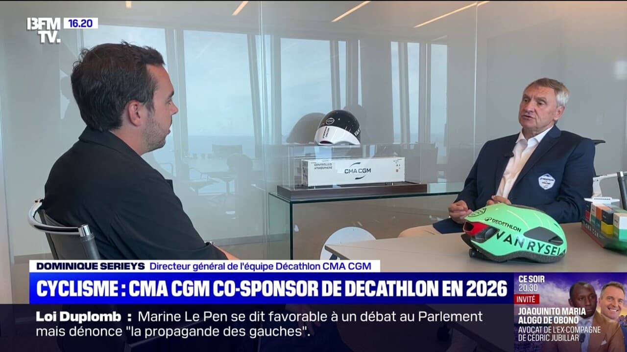 CMA-CGM, le nouveau sponsor de l'équipe Décathon lors d'une compétition de cyclisme