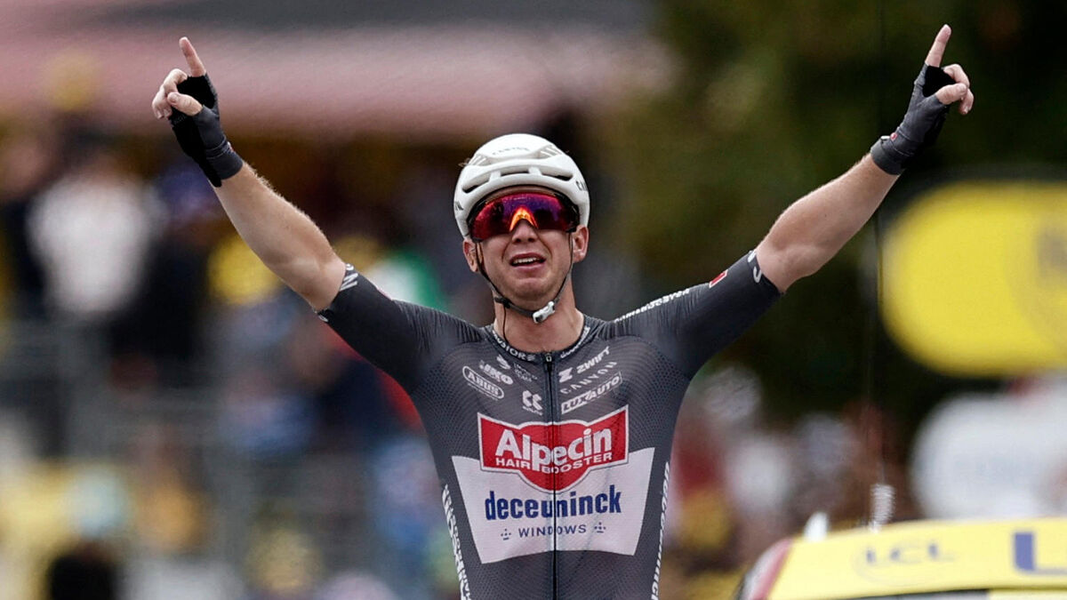 Kaden Groves lors de sa victoire en solitaire à Pontarlier