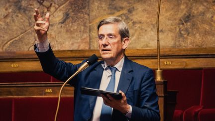 Le député Charles de Courson à l'Assemblée nationale, le 18 juin 2025. (BASTIEN OHIER / HANS LUCAS / AFP)