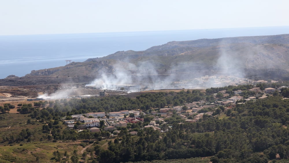 Vue aérienne de l'incendie aux Pennes-Mirabeau
