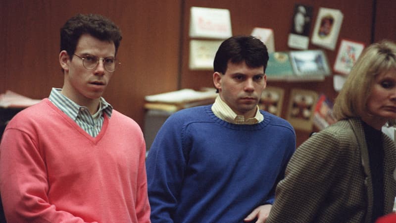 Erik Menendez et Lyle Menendez lors de l'audience préliminaire, le 29 décembre 1992 à Los Angeles.