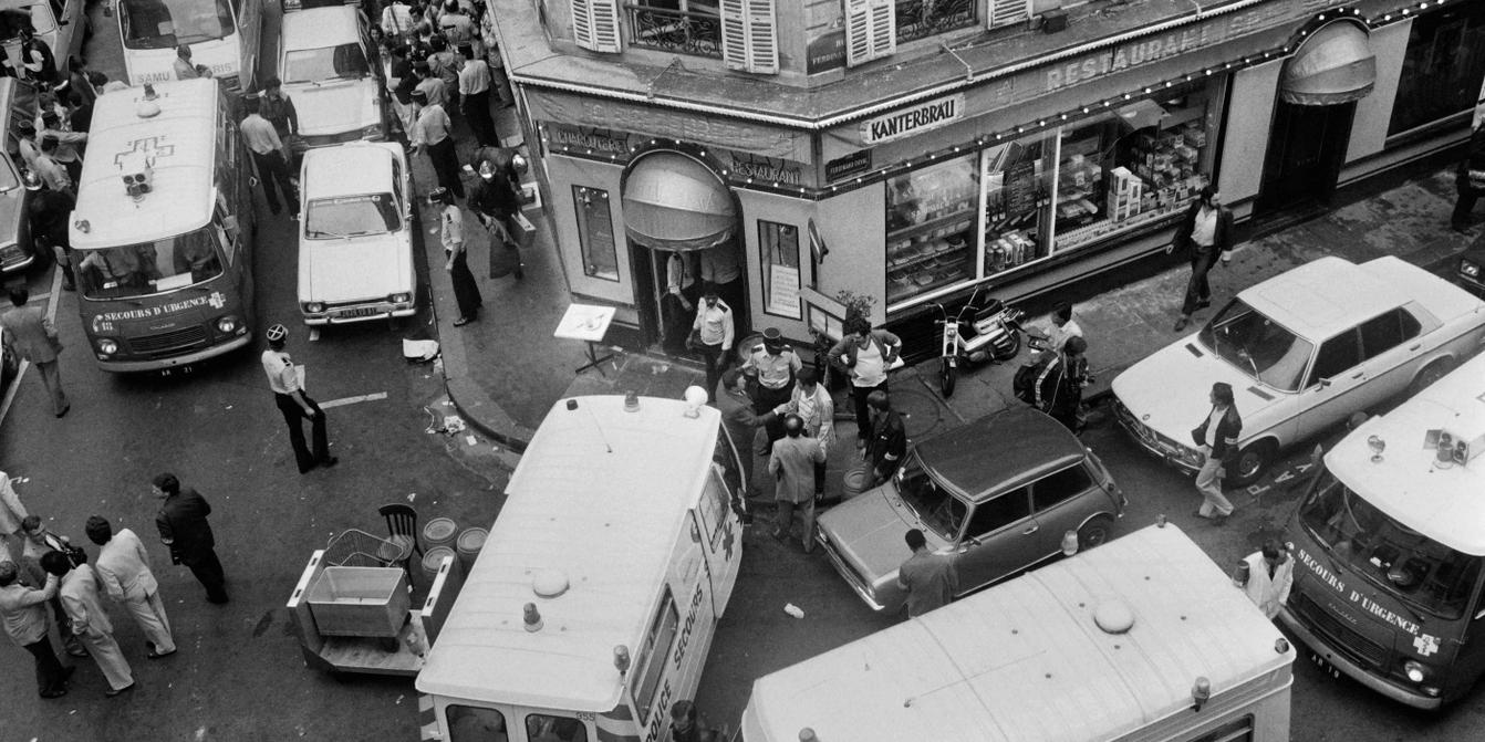 Le lieu de l'attentat de la rue des Rosiers à Paris