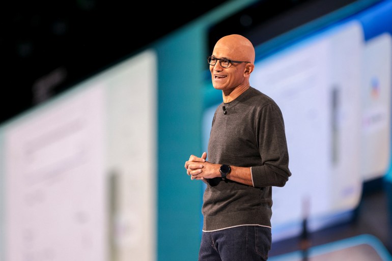 Satya Nadella, CEO de Microsoft, lors de la conférence Build 2025