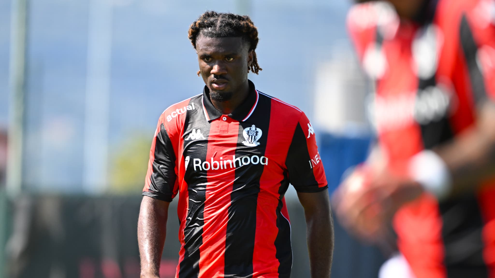 Térem Moffi, attaquant de Nice, lors de la préparation de la saison
