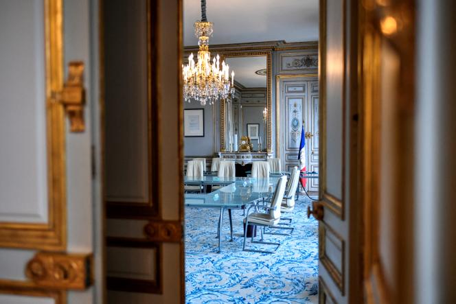 La salle des délibérés du Conseil constitutionnel, à Paris, le 22 janvier 2024.