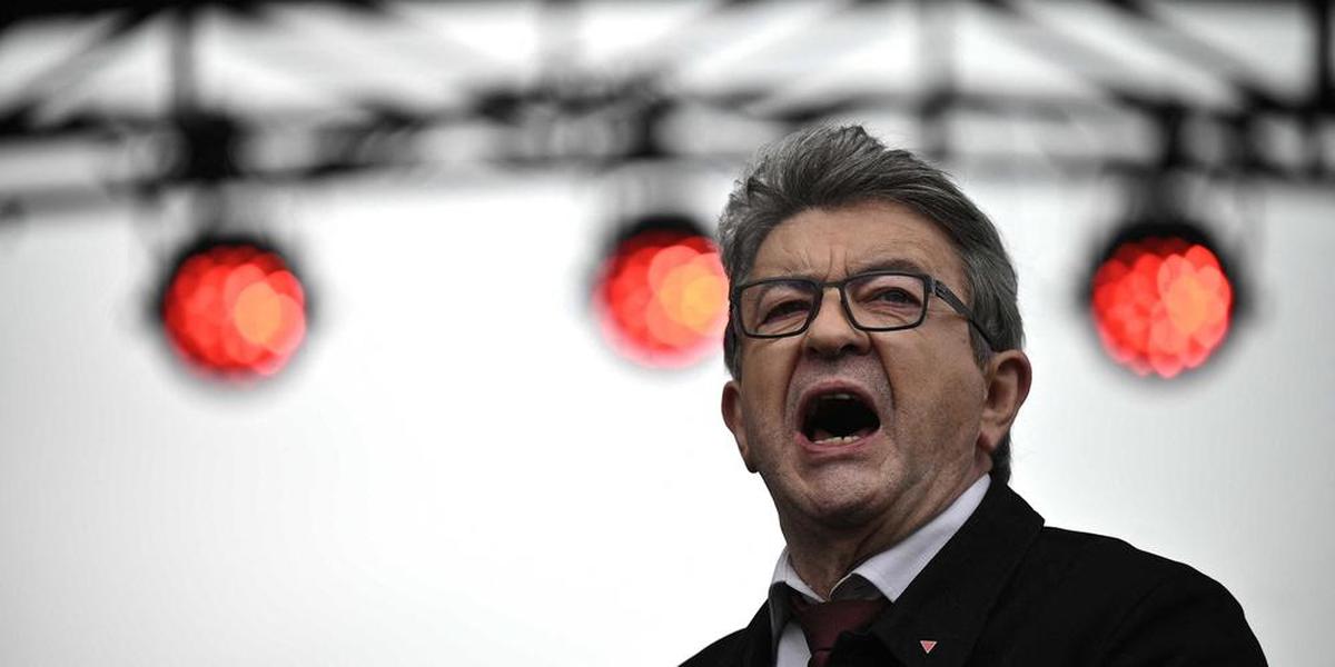 Jean-Luc Mélenchon lors d'un discours politique