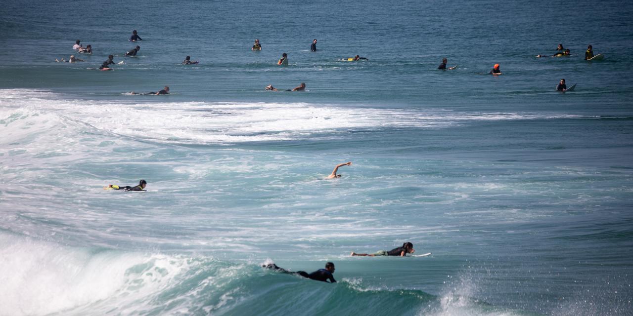Plage Santocha à Capbreton très fréquentée