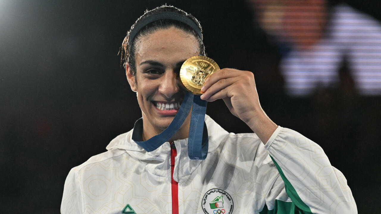 Portrait d’Imane Khelif lors d’un entraînement