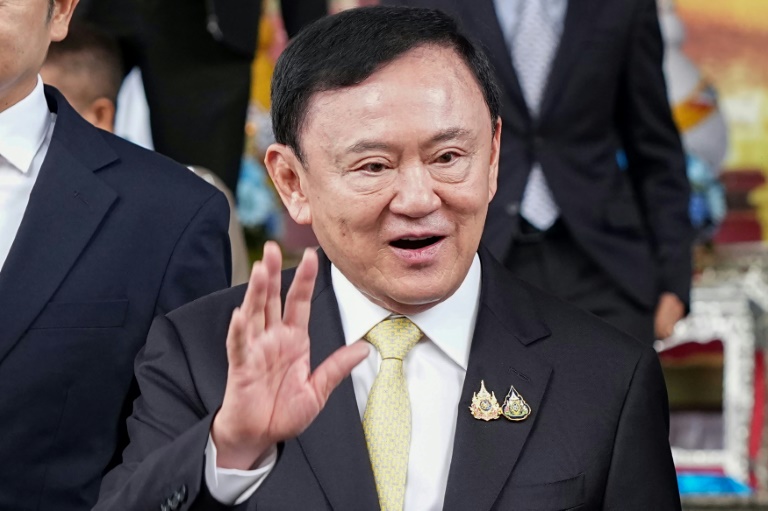 Thaksin Shinawatra lors d'un rassemblement