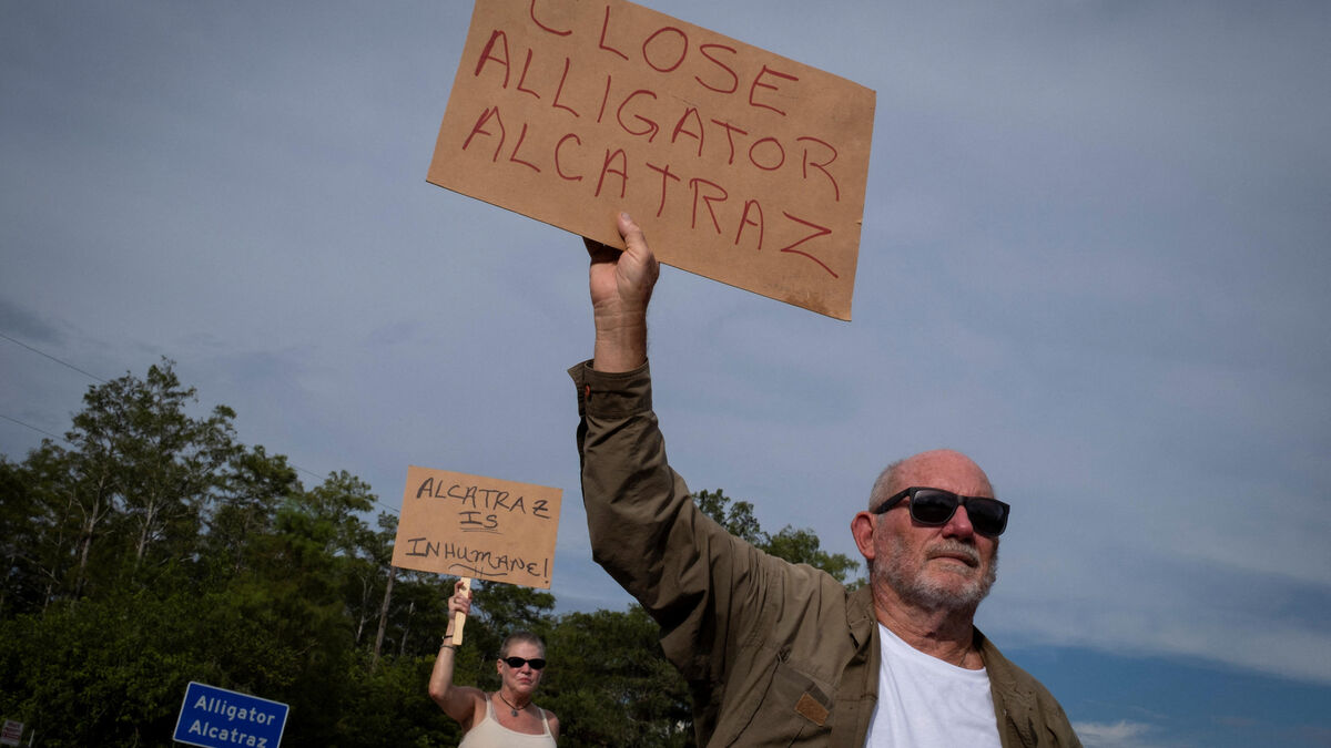 Vue générale du site de détention surnommé Alcatraz des alligators