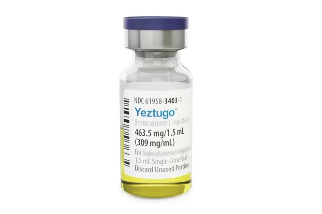 Flacon du traitement Yeztugo pour prévention sida