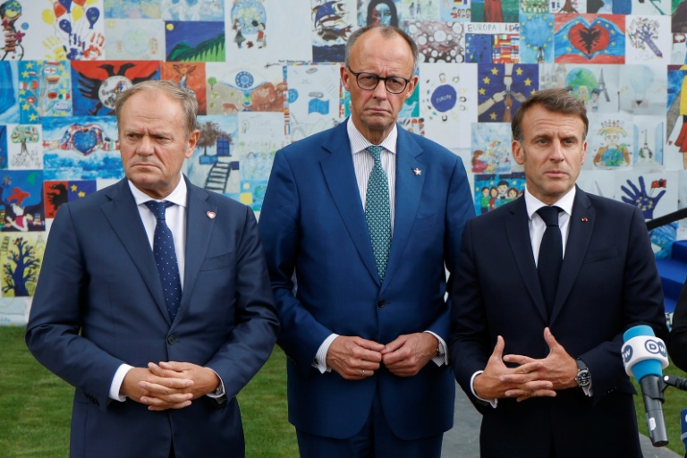 Macron, Merz et Tusk à Chisinau lors d'une visite