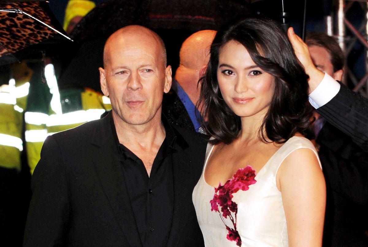 Bruce Willis et Emma Heming lors d'une interview