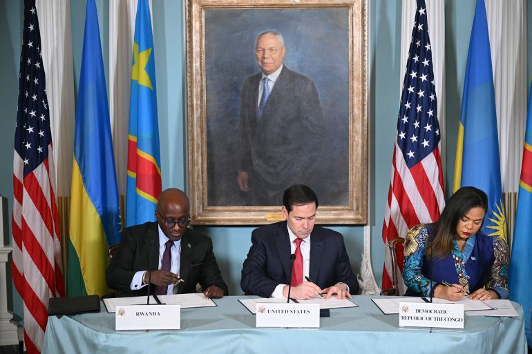 Cérémonie de signature d'un accord de paix impliquant la RDC et le Rwanda à Washington