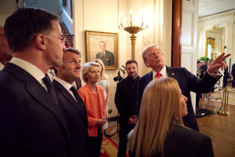Leaders occidentaux à Washington en présence de Donald Trump et Ursula von der Leyen
